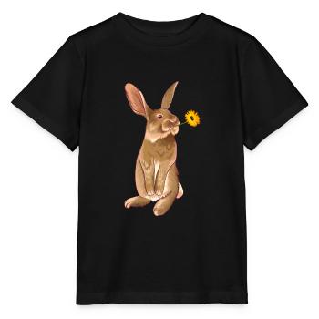 Snow hare wild animal - Stanley/Stella MINI CREATOR Kids’ T-Shirt - black - Front - Mikhail (115cm)