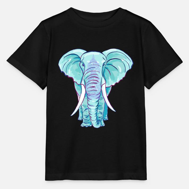 Der blaue Elefant - Stanley/Stella Kinder T-Shirt MINI CREATOR  - Schwarz