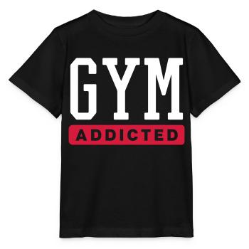 GYM ADDICTED - Stanley/Stella MINI CREATOR Kids’ T-Shirt - black - Front - Mikhail (115cm)