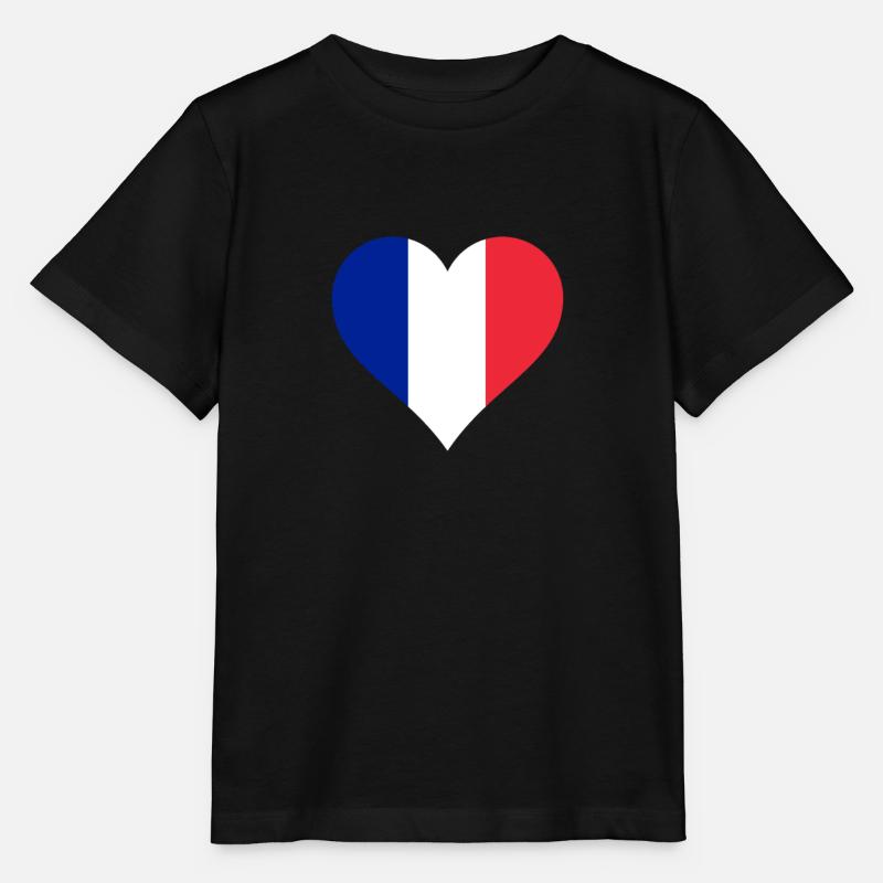 France drapeau français drapeau coeur - T-shirt bio MINI CREATOR Stanley/Stella Enfant - noir