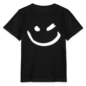 Sourire clin d'oeil blanc - T-shirt bio MINI CREATOR Stanley/Stella Enfant - noir - Devant - Mikhail (115cm)