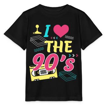 Rétro I Love 90s Outfit Heart Party Gifts - T-shirt bio MINI CREATOR Stanley/Stella Enfant - noir - Devant - Mikhail (115cm)