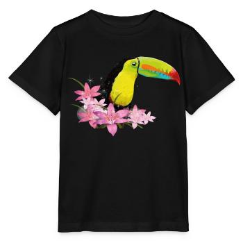 Green-billed toucan - Stanley/Stella MINI CREATOR Kids’ T-Shirt - black - Front - Mikhail (115cm)