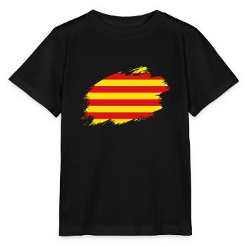 Catalonia Catalan flag flag - Stanley/Stella MINI CREATOR Kids’ T-Shirt - black - Front - Mikhail (115cm)