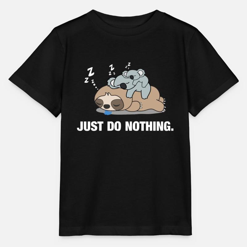 Just Do Nothing, Koalas und Faultier, Geschenk - Stanley/Stella Kinder T-Shirt MINI CREATOR  - Schwarz