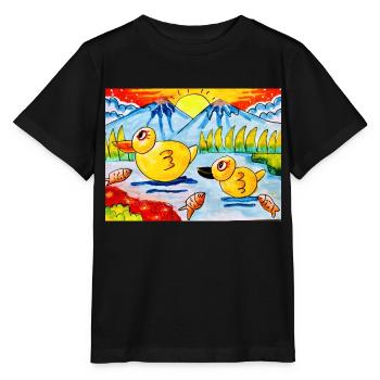 Glückliche Farbe Glückliche Welt - Stanley/Stella Kinder T-Shirt MINI CREATOR  - Schwarz - Vorne - Mikhail (115cm)