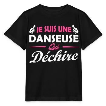 je suis un danseuse qui déchire - T-shirt bio MINI CREATOR Stanley/Stella Enfant - noir - Devant - Mikhail (115cm)