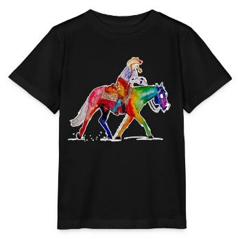 Ranch Riding - Stanley/Stella Kinder T-Shirt MINI CREATOR  - Schwarz - Vorne - Mikhail (115cm)