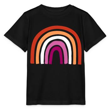 Lesbisch Regenbogen LGBT - Stanley/Stella Kinder T-Shirt MINI CREATOR  - Schwarz - Vorne - Mikhail (115cm)