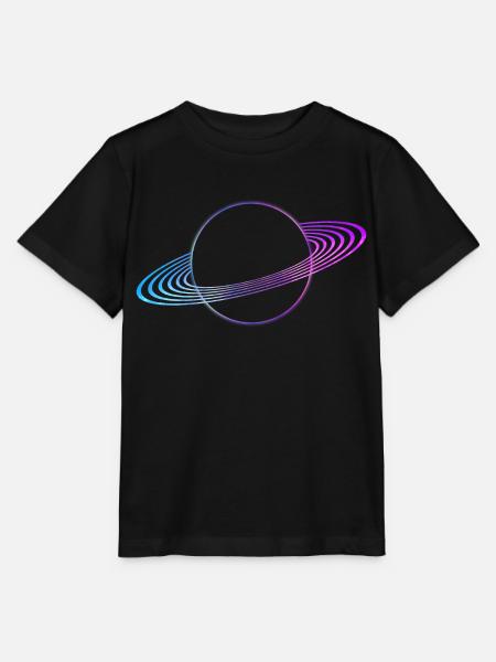 Ringe von Saturn - Stanley/Stella Kinder T-Shirt MINI CREATOR - Schwarz