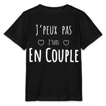 J’peux pas j’suis en couple - T-shirt bio MINI CREATOR Stanley/Stella Enfant - noir - Devant - Mikhail (115cm)