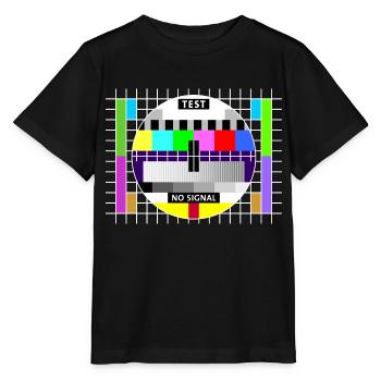 Testbild test card status no signal screen Display - Stanley/Stella Kinder T-Shirt MINI CREATOR  - Schwarz - Vorne - Mikhail (115cm)