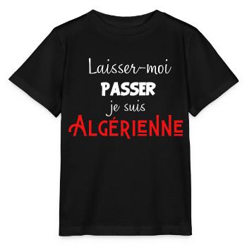laisse-moi passer je suis algérienne - T-shirt bio MINI CREATOR Stanley/Stella Enfant - noir - Devant - Mikhail (115cm)