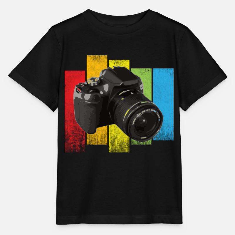 Sujet de caméra cool - T-shirt bio MINI CREATOR Stanley/Stella Enfant - noir