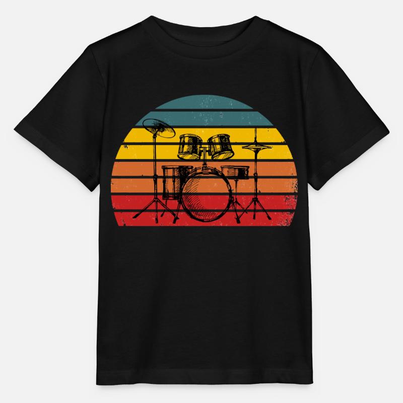 Schlagzeug Schlagzeuger Vintage Schlagzeuger Geschenk - Stanley/Stella Kinder T-Shirt MINI CREATOR - Schwarz