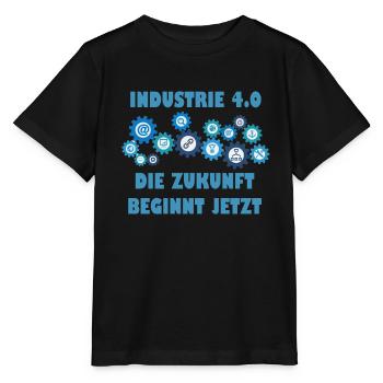 Industrie 4.0 Die Zukunft beginnt jetzt Geschenk - Stanley/Stella Kinder T-Shirt MINI CREATOR  - Schwarz - Vorne - Mikhail (115cm)