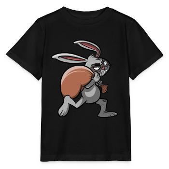 Voleur de banque - Lapin sur Raid Robbery Ganove - T-shirt bio MINI CREATOR Stanley/Stella Enfant - noir - Devant - Mikhail (115cm)