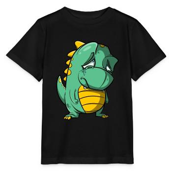 Sad dragon cries - farewell tears - Stanley/Stella MINI CREATOR Kids’ T-Shirt - black - Front - Mikhail (115cm)