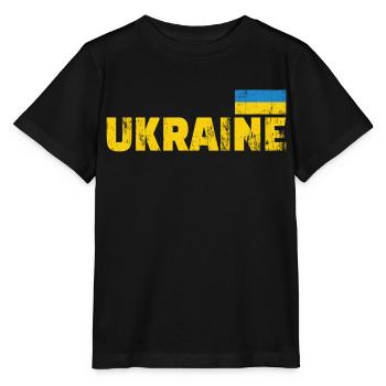 ukraine fahne - Stanley/Stella Kinder T-Shirt MINI CREATOR  - Schwarz - Vorne - Mikhail (115cm)