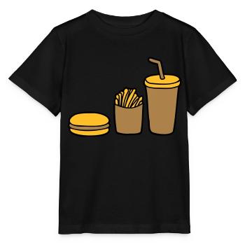 Burger Pommes Cola - Stanley/Stella Kinder T-Shirt MINI CREATOR  - Schwarz - Vorne - Mikhail (115cm)
