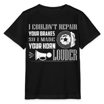 Je n’ai pas pu réparer les freins, alors j’ai fait klaxon plus fort Mecha - T-shirt bio MINI CREATOR Stanley/Stella Enfant - noir - Devant - Mikhail (115cm)