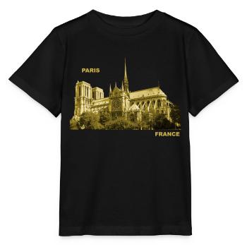 France Paris Capitale Notre Dame Landmark - T-shirt bio MINI CREATOR Stanley/Stella Enfant - noir - Devant - Mikhail (115cm)