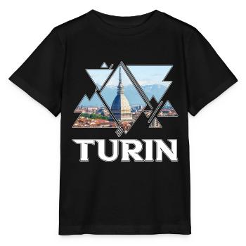 Turin Turin Turin Italie Ville Skyline Accueil Amour - T-shirt bio MINI CREATOR Stanley/Stella Enfant - noir - Devant - Mikhail (115cm)
