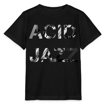 Acid Jazz Musique Noir Blanc Typographie Moderne - T-shirt bio MINI CREATOR Stanley/Stella Enfant - noir - Devant - Mikhail (115cm)