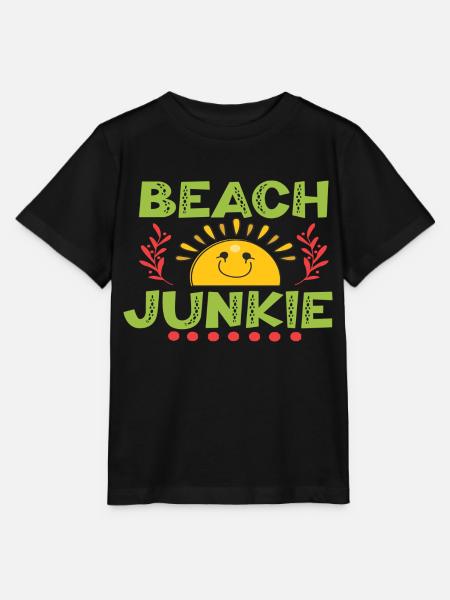 Beach Junkie - Stanley/Stella Kinder T-Shirt MINI CREATOR - Schwarz