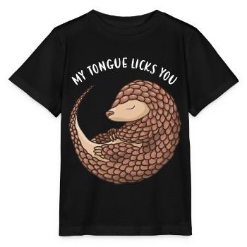 Ma langue te lèche Pangolin - T-shirt bio MINI CREATOR Stanley/Stella Enfant - noir - Devant - Mikhail (115cm)