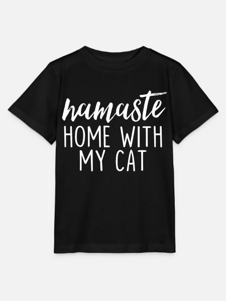 Namaste Home mit meiner Katze - Stanley/Stella Kinder T-Shirt MINI CREATOR  - Schwarz