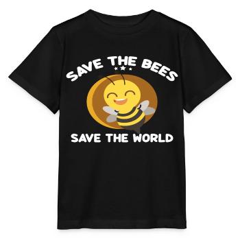 Save the Bees Save the World - Stanley/Stella MINI CREATOR Kids’ T-Shirt - black - Front - Mikhail (115cm)