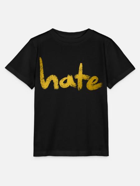 Hate Text Gold - Stanley/Stella Kinder T-Shirt MINI CREATOR  - Schwarz