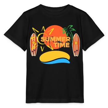 SOMMERZEIT - Stanley/Stella Kinder T-Shirt MINI CREATOR  - Schwarz - Vorne - Mikhail (115cm)