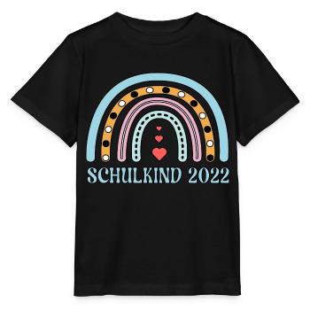 Schulkind 2022 Schulanfang Regenbogen Einschulung - Stanley/Stella Kinder T-Shirt MINI CREATOR  - Schwarz - Vorne - Mikhail (115cm)