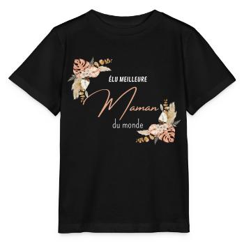 élu meilleure maman du monde - T-shirt bio MINI CREATOR Stanley/Stella Enfant - noir - Devant - Mikhail (115cm)