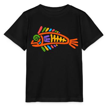 Culture des Incas, poissons - T-shirt bio MINI CREATOR Stanley/Stella Enfant - noir - Devant - Mikhail (115cm)