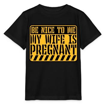 ma femme est enceinte - T-shirt bio MINI CREATOR Stanley/Stella Enfant - noir - Devant - Mikhail (115cm)