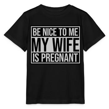 ma femme est enceinte - T-shirt bio MINI CREATOR Stanley/Stella Enfant - noir - Devant - Mikhail (115cm)