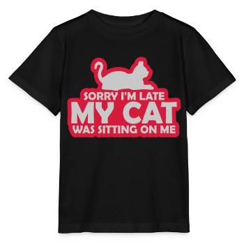 sorry cat was sitting - Stanley/Stella MINI CREATOR Kids’ T-Shirt - black - Front - Mikhail (115cm)