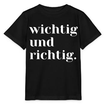 wichtig und richtig - Stanley/Stella Kinder T-Shirt MINI CREATOR  - Schwarz - Vorne - Mikhail (115cm)