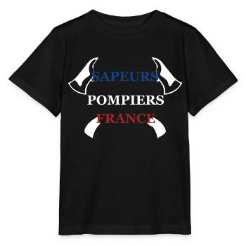Feuerwehrleute Frankreich Blau Weiß Rot - Stanley/Stella Kinder T-Shirt MINI CREATOR  - Schwarz - Vorne - Mikhail (115cm)