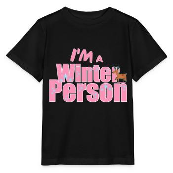 Hiver - Dicton d’hiver - T-shirt bio MINI CREATOR Stanley/Stella Enfant - noir - Devant - Mikhail (115cm)