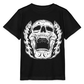Skull Skull Horror Squelette Halloween Métal - T-shirt bio MINI CREATOR Stanley/Stella Enfant - noir - Devant - Mikhail (115cm)
