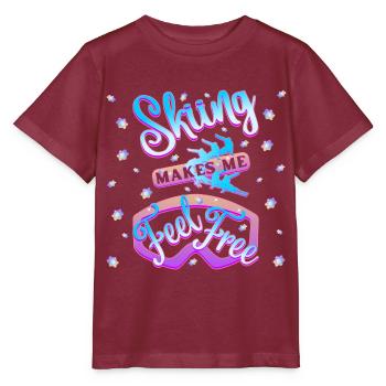 Le ski me rend libre – 1 - T-shirt bio MINI CREATOR Stanley/Stella Enfant - bordeaux - Devant - Kain (125cm)