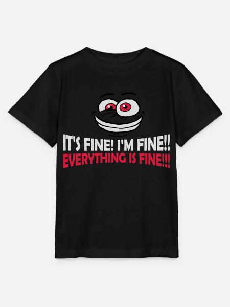 everything is fine Zitat - Stanley/Stella Kinder T-Shirt MINI CREATOR  - Schwarz