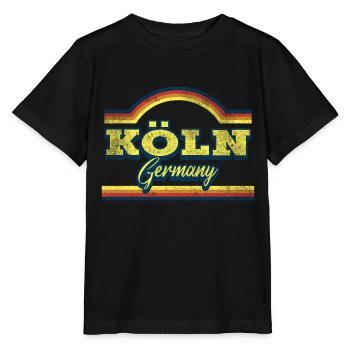 Cologne Allemagne City Font Vintage Retro - T-shirt bio MINI CREATOR Stanley/Stella Enfant - noir - Devant - Mikhail (115cm)