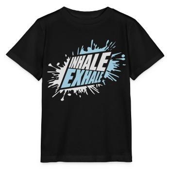 inhale exhale yoga quote - Stanley/Stella MINI CREATOR Kids’ T-Shirt - black - Front - Mikhail (115cm)