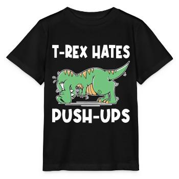 T-Rex Hates Push-ups Push-ups Funny Humor - Stanley/Stella MINI CREATOR Kids’ T-Shirt - black - Front - Mikhail (115cm)