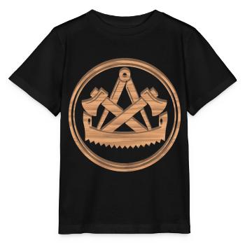 Logo de la guilde des charpentiers Armoiries Bois Foncé - T-shirt bio MINI CREATOR Stanley/Stella Enfant - noir - Devant - Mikhail (115cm)